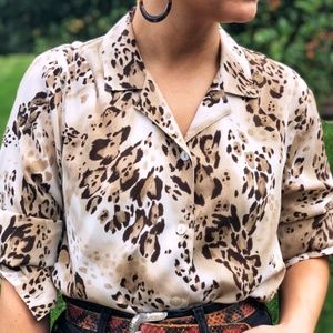 Vintage Leopard Shirt by Alfred Dunner / M